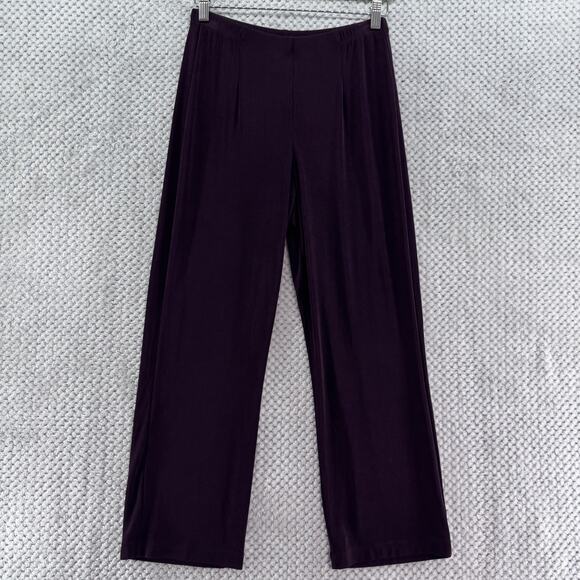 Chicos Travelers Pants Women 1P M/8 Burgundy Slinky Stretch PullOn Elastic Waist - Picture 1 of 14
